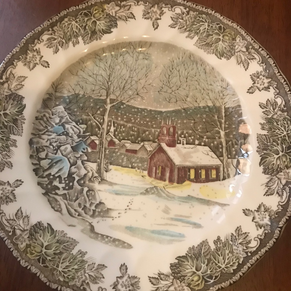Johnson Brothers "Friendly Village" The School House Large Dinner Plate 10 1/2"